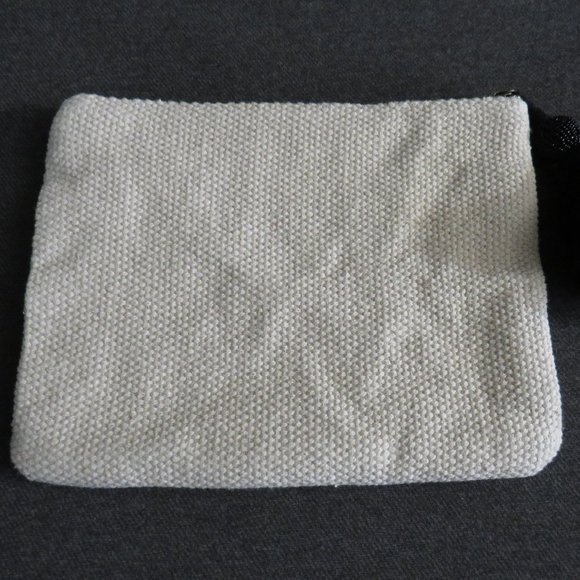 Universal Thread Beige Gold Black Boho Tassel Zip Pouch Clutch Bag - Picture 8 of 9